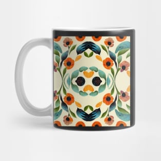 Seamless pattern of summer colored flowers and leaves Mug